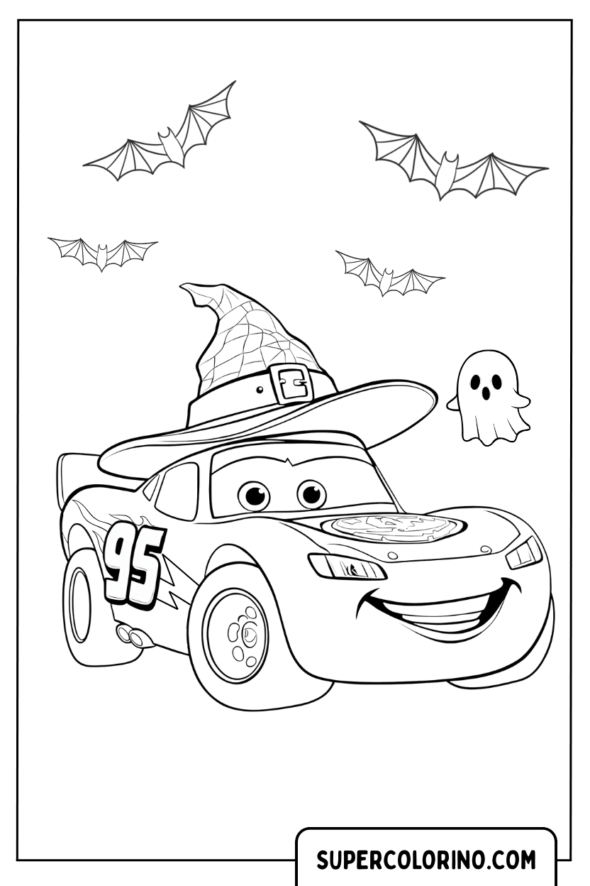 Coloriage - Flash McQueen Halloween