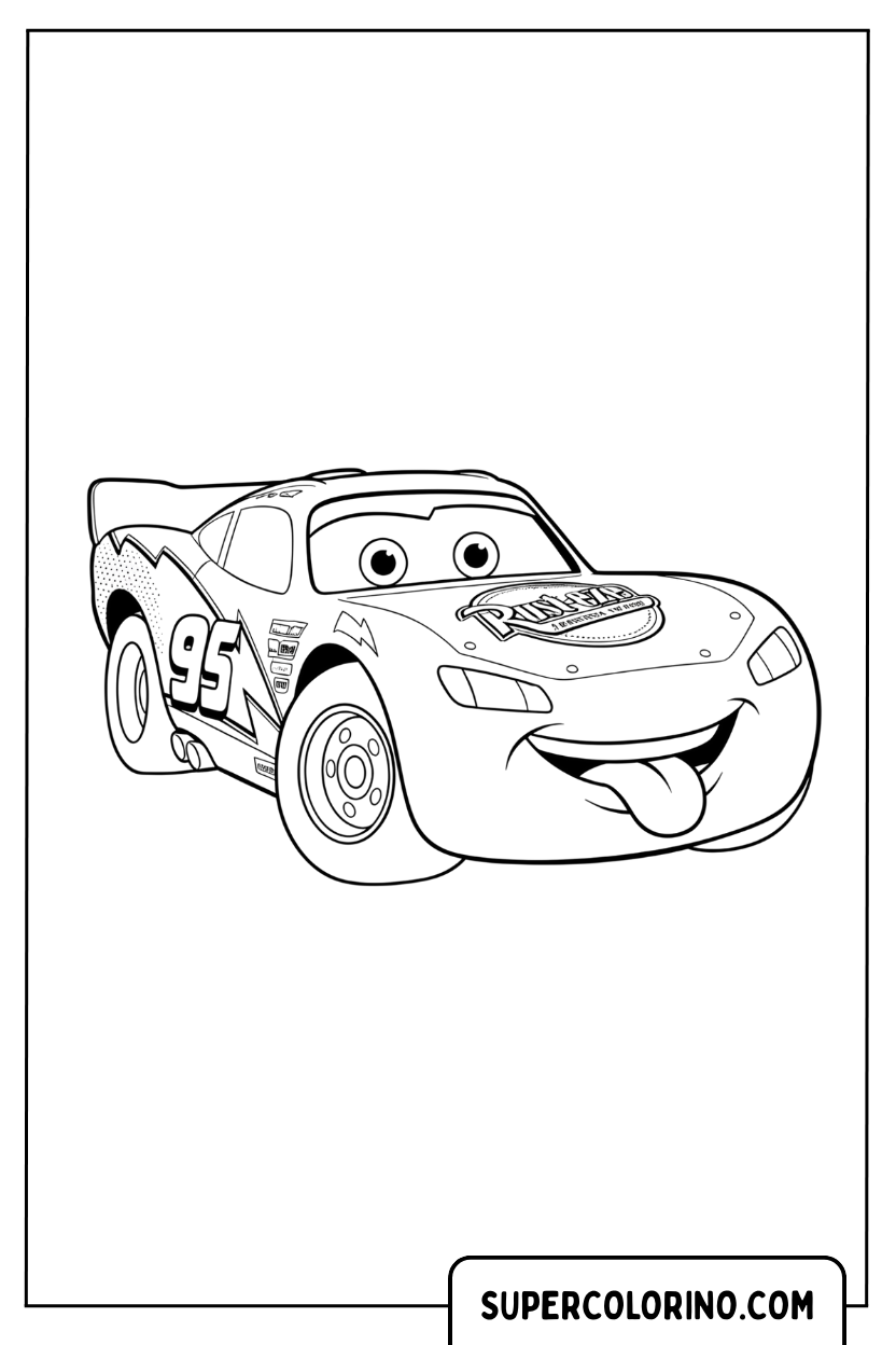 Coloriage de Lightning McQueen souriant
