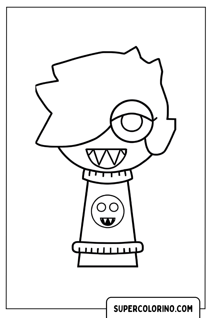 Ausmalbild: Sprunki mit verziertem Pullover