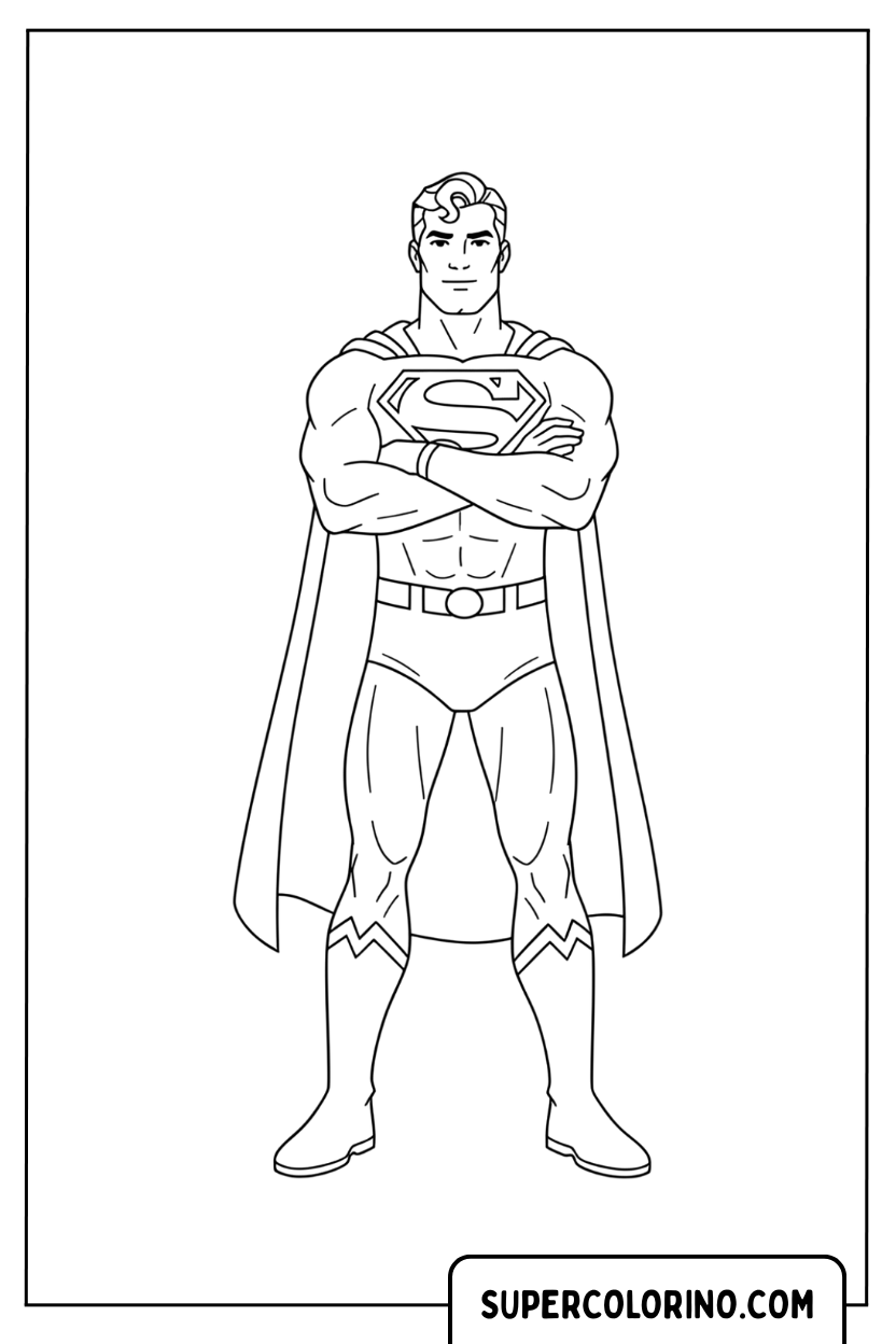 Coloriage Superman avec les bras croisés