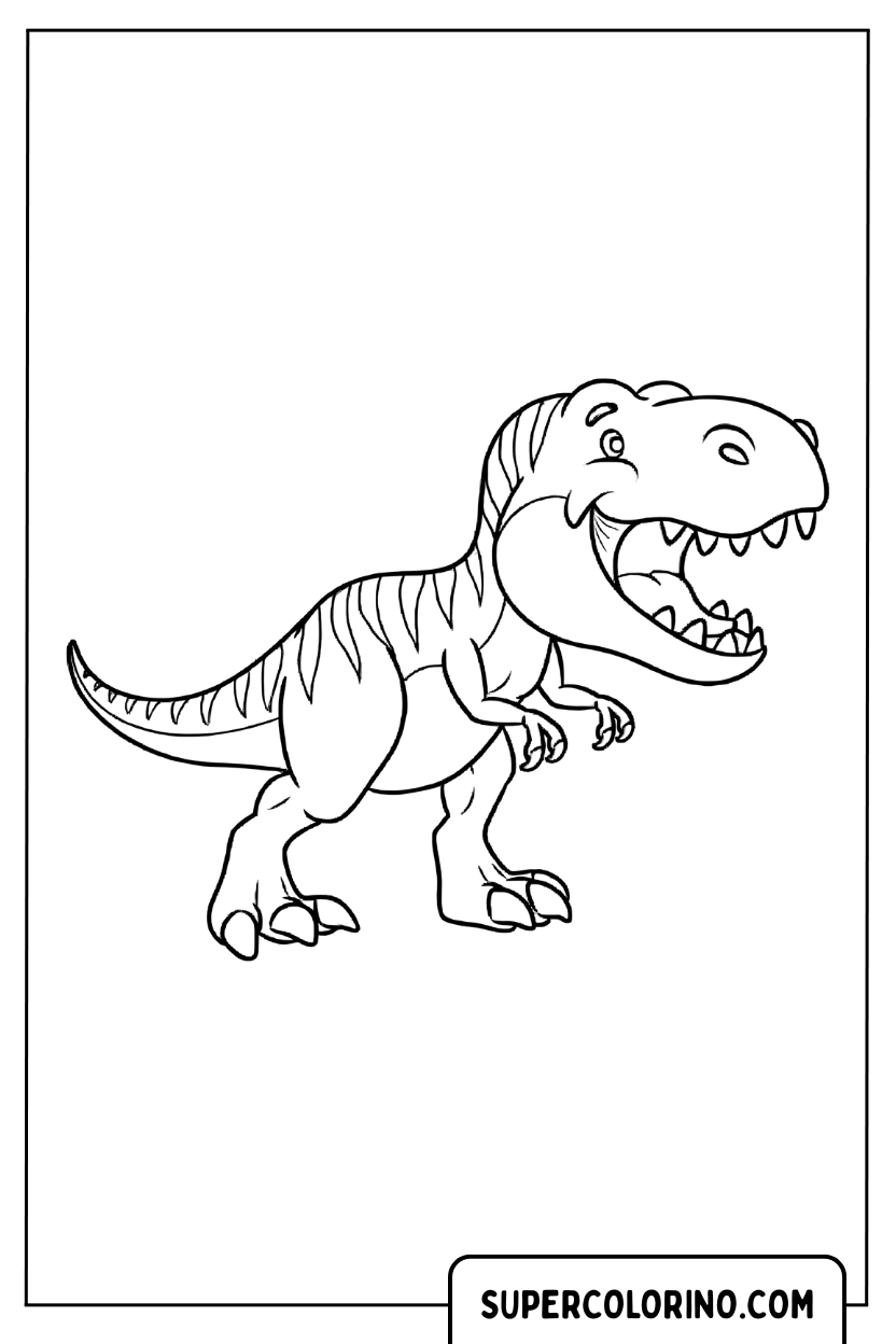 Malvorlage eines brüllenden T-Rex