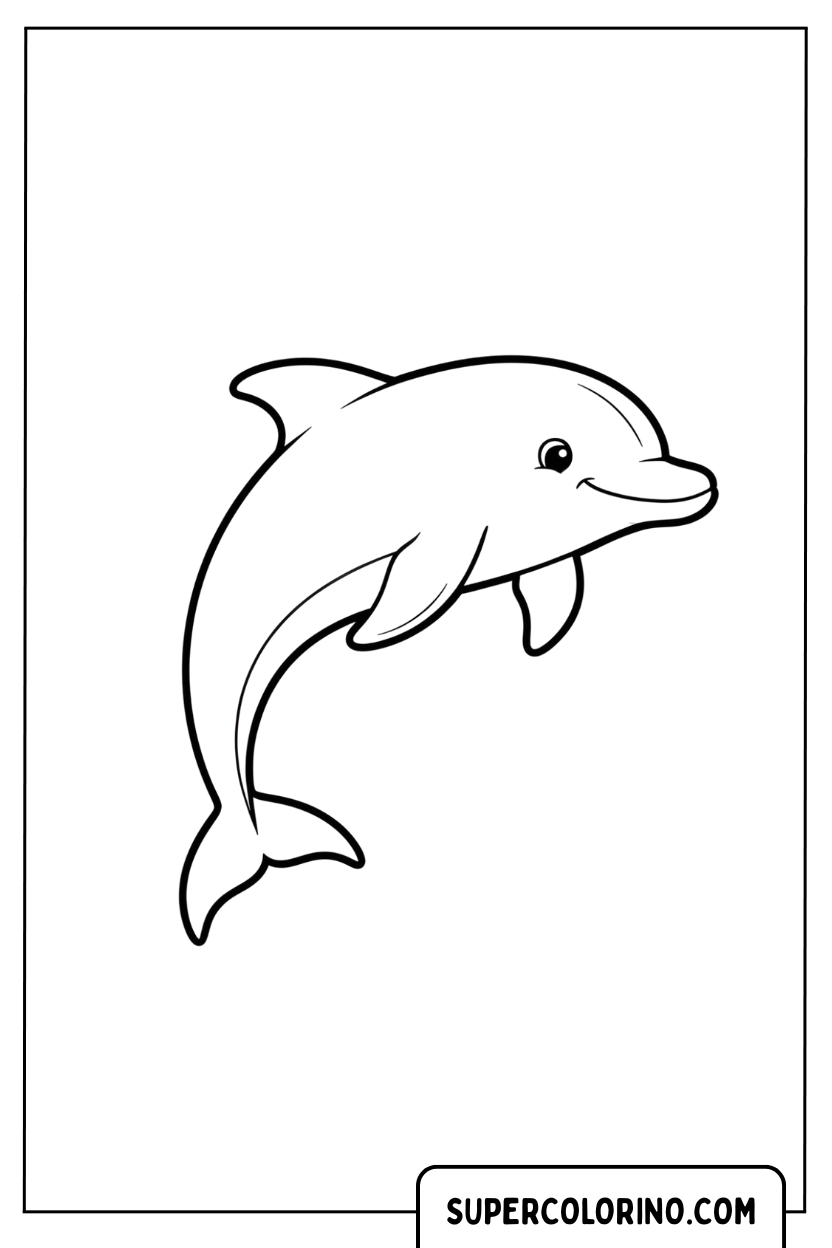 Malvorlage eines eleganten Delfins