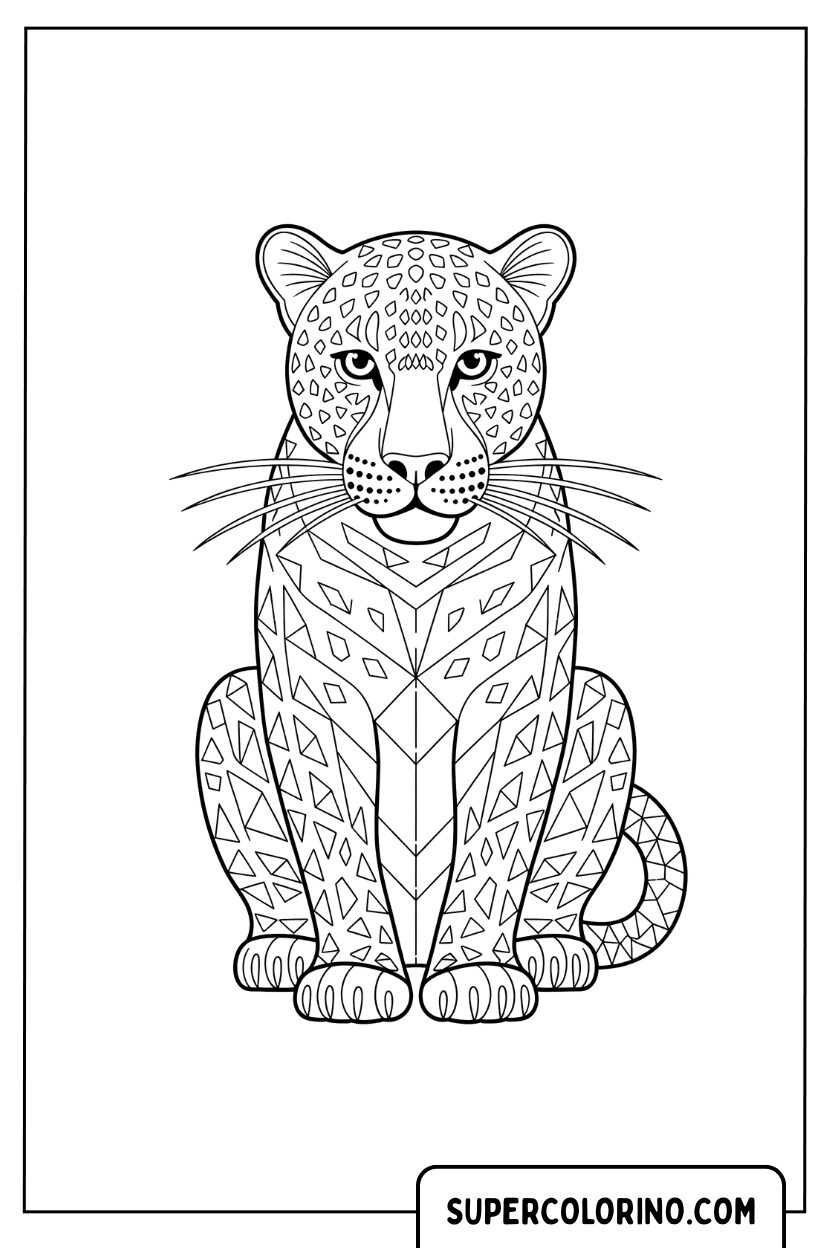 Coloriage de Portrait de face de guépard pour Colorier