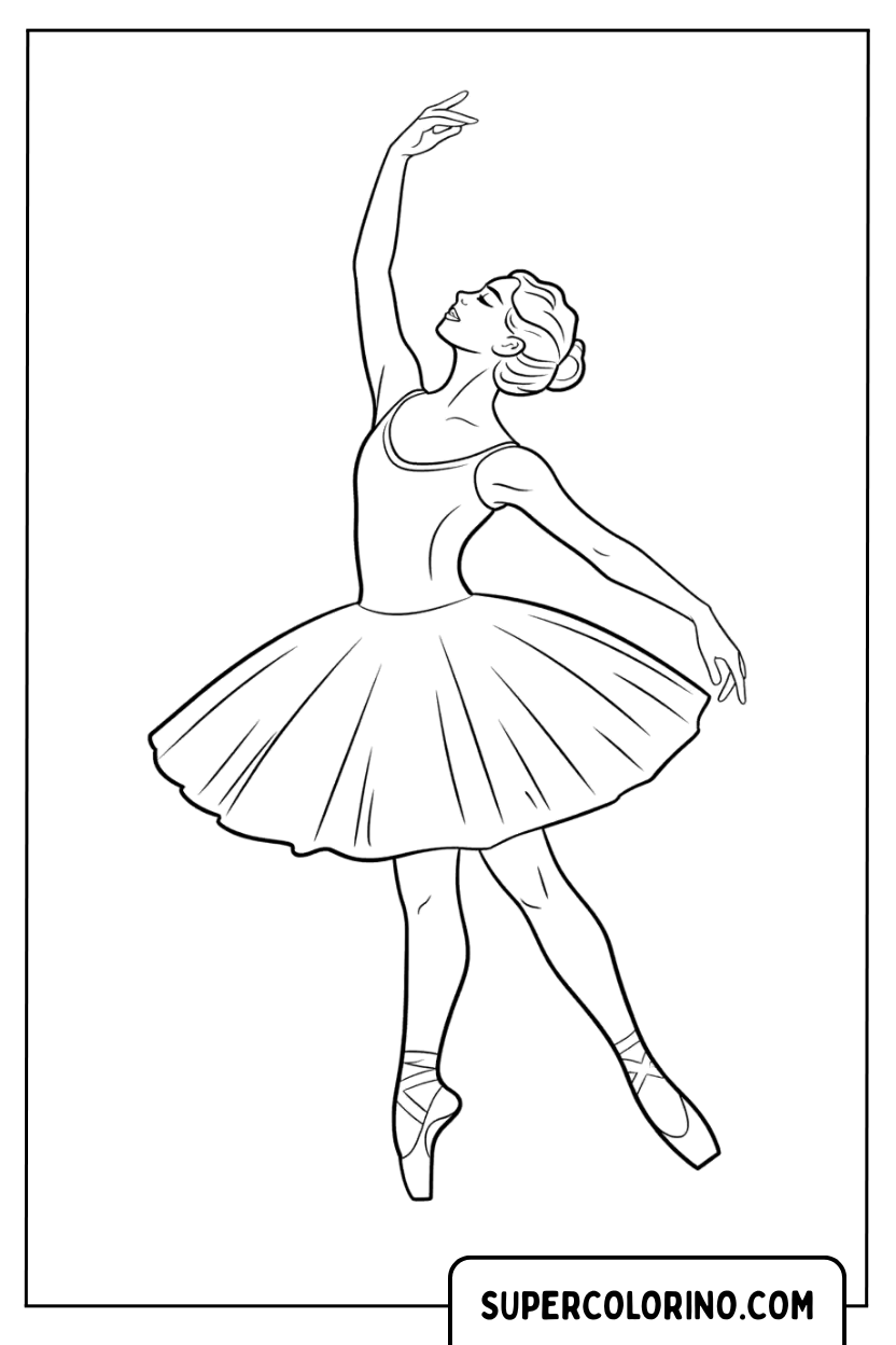 Kleurplaat van een klassieke danseres