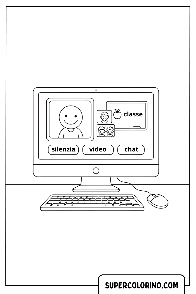 Coloriage d'une leçon en ligne sur ordinateur