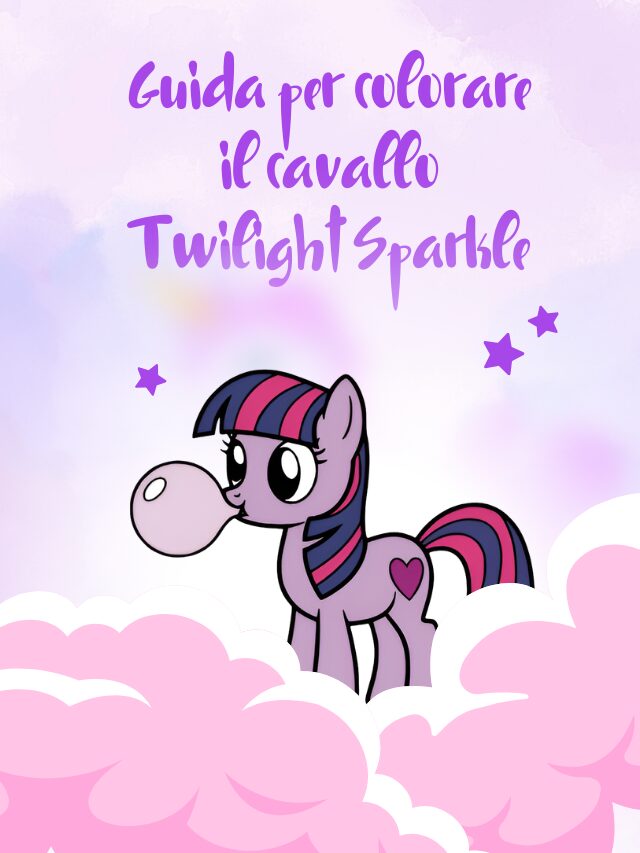 Guida per colorare il cavallo Twilight Sparkle