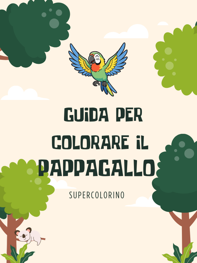 Guida per colorare il pappagallo