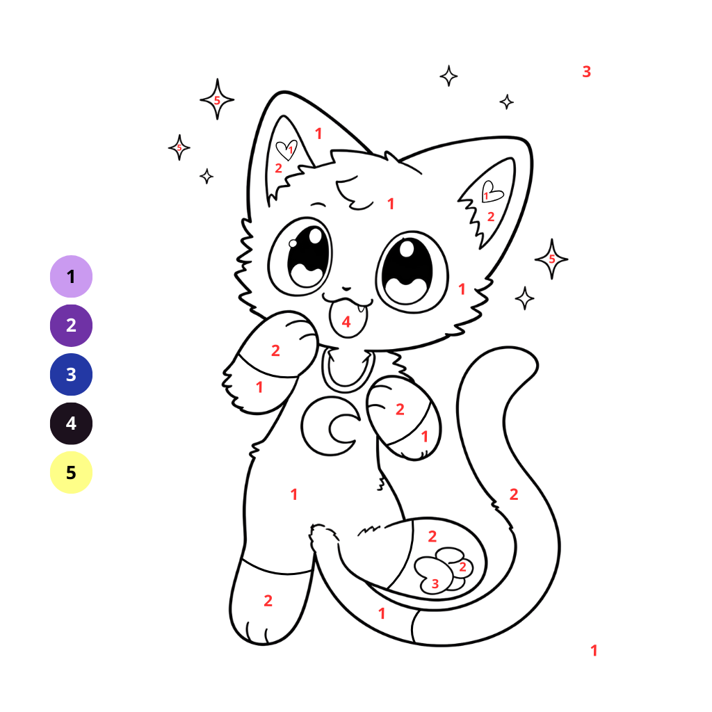 Pagina da colorare con numeri Catnap