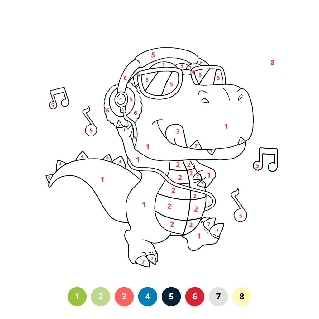 Malvorlage T-Rex nach Zahlen