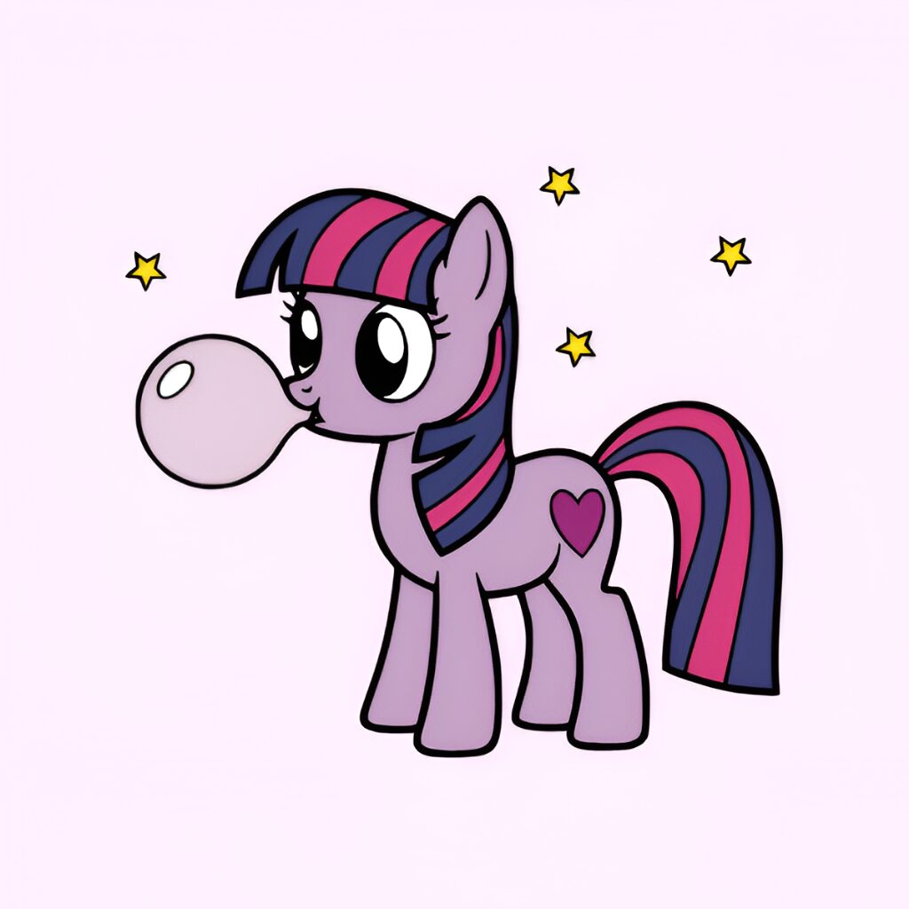 Coloriage numéroté mignon de Twilight Sparkle