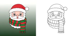 faccia babbo natale da colorare ft