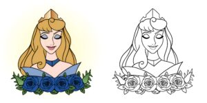 principessa aurora da colorare ft
