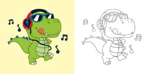 t-rex da colorare ft