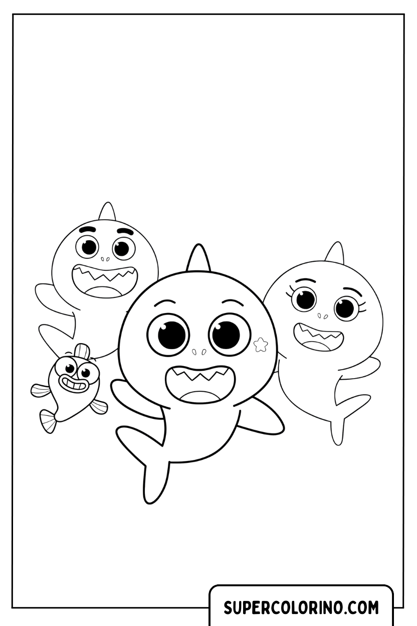 Ausmalbilder Baby Shark und seine Freunde