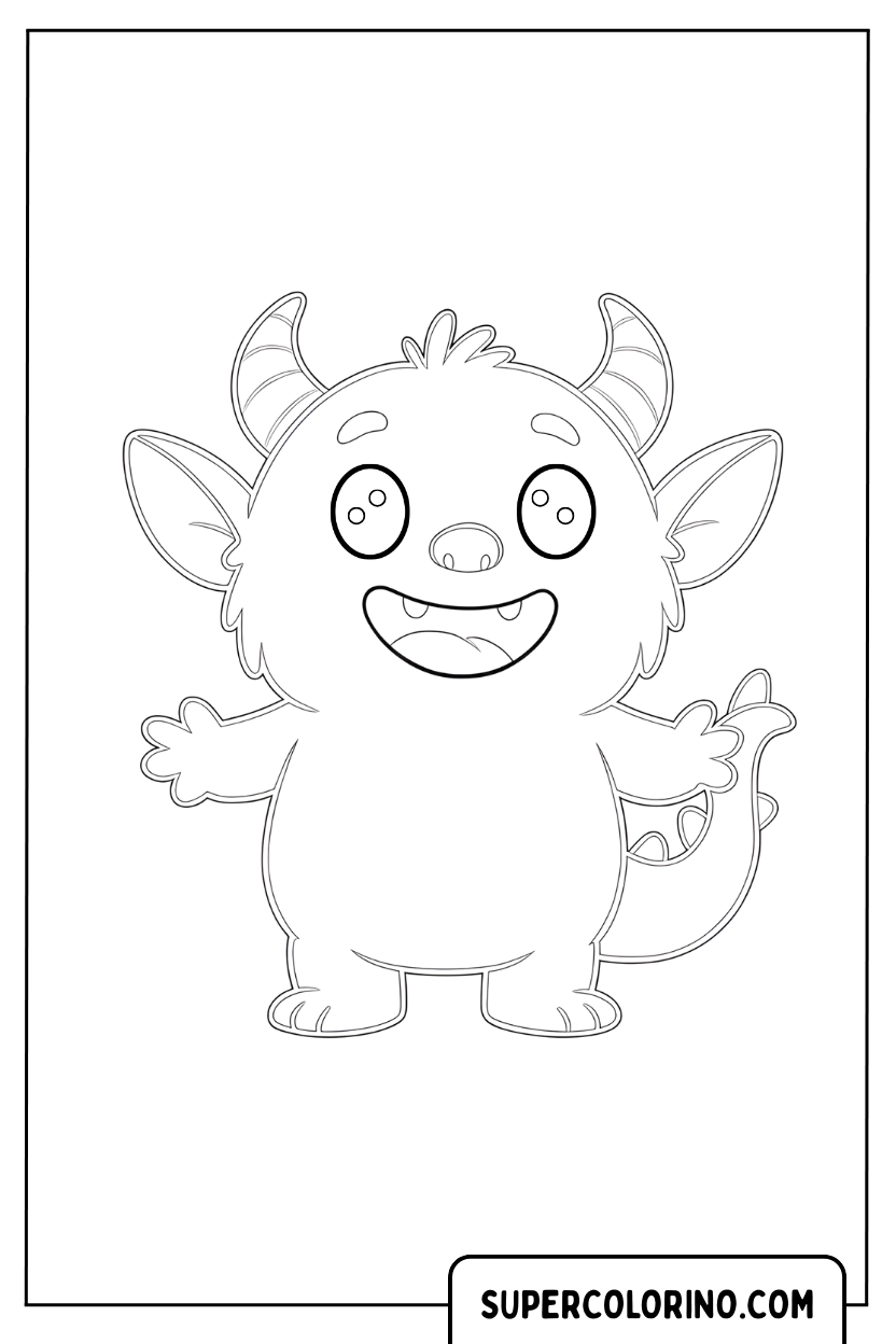 Design eines freundlichen Monsters mit offenen Armen