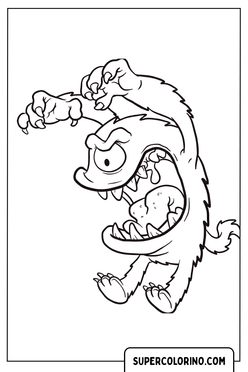 Design eines springenden Raubmonsters