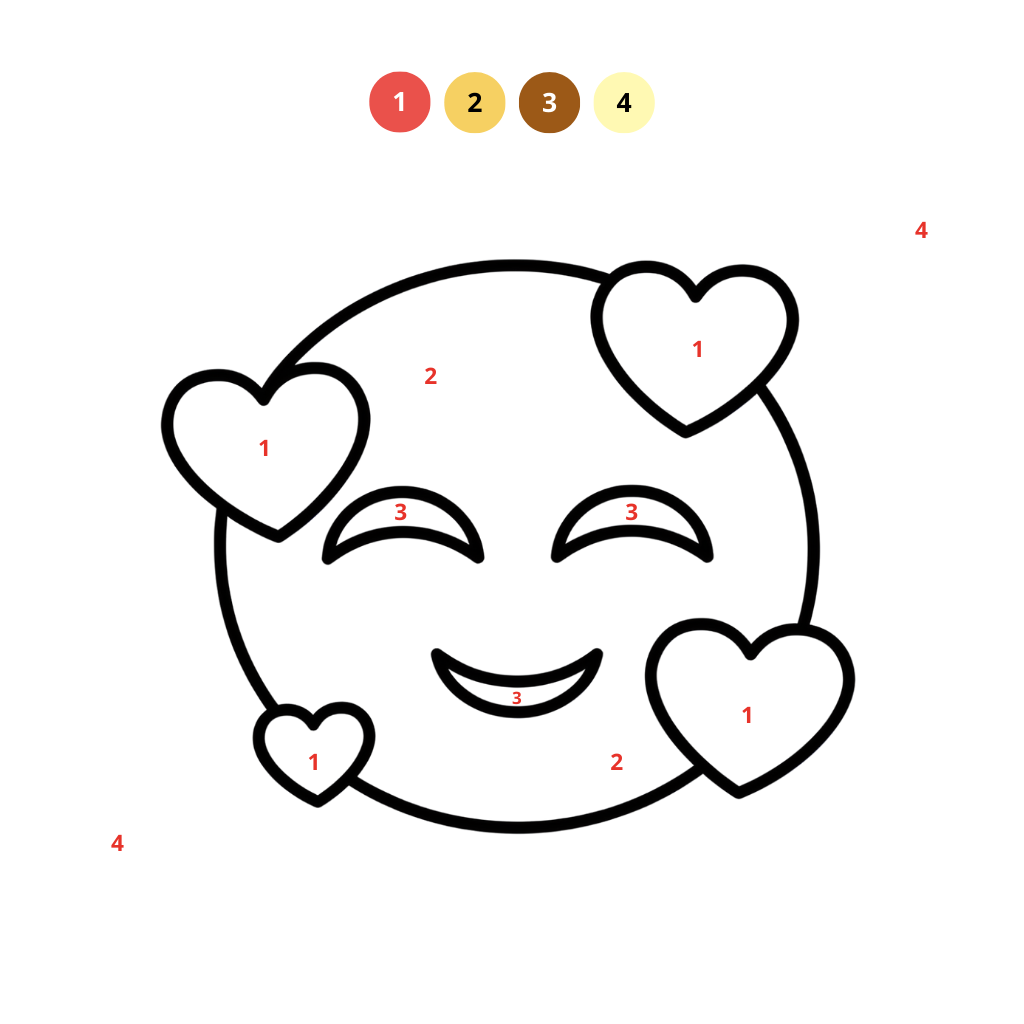 Emoji-Malvorlagen nach Zahlen