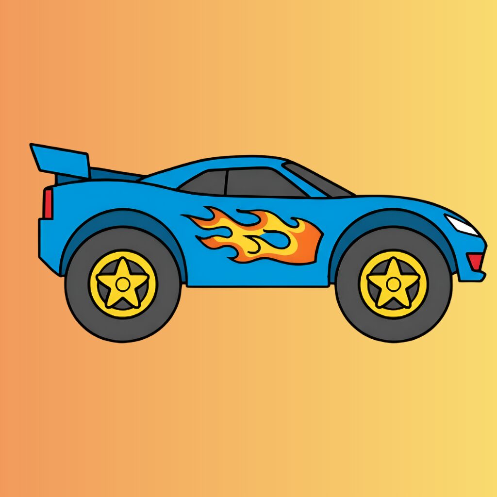 Hot Wheels Malvorlagen nach Zahlen