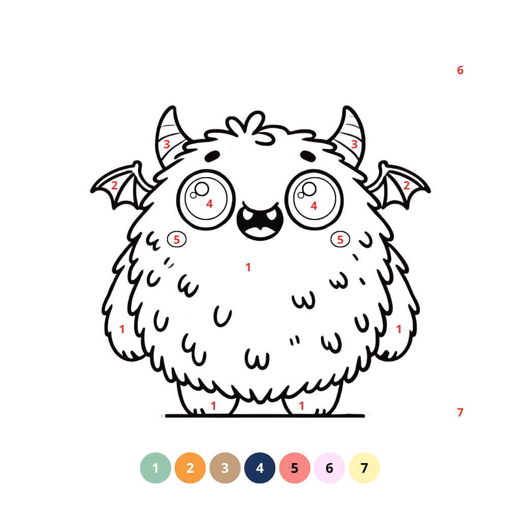 Malen nach Zahlen Monster