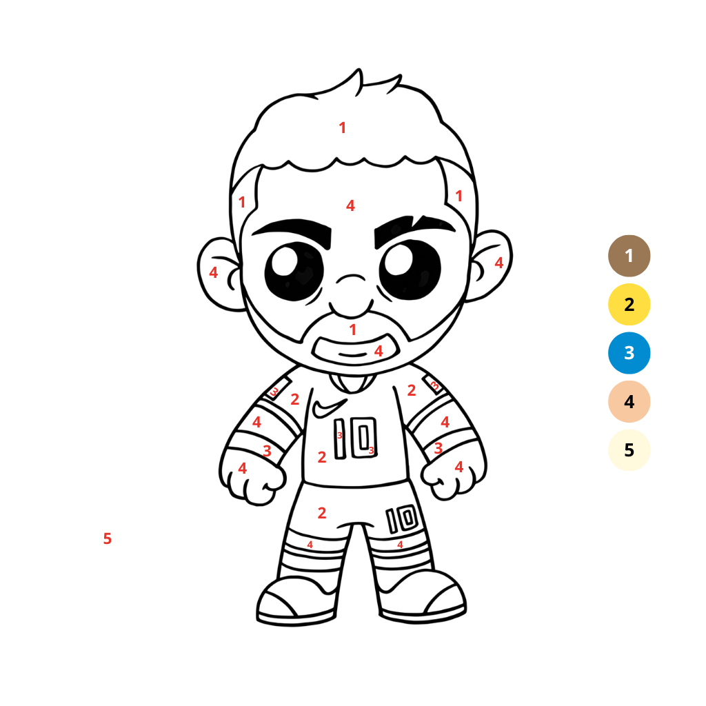 Coloriages Neymar par numéros