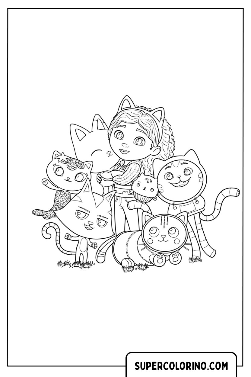 Coloriages Gabby et les chats de la maison de poupée