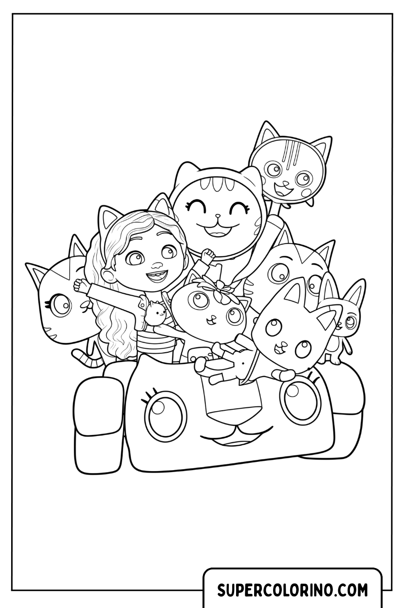 Coloriages Gabby et les chats sur Carlita