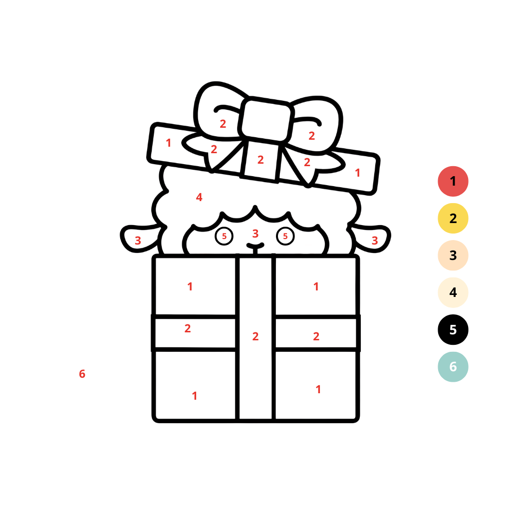 Geschenkbox zum Ausmalen nach Zahlen