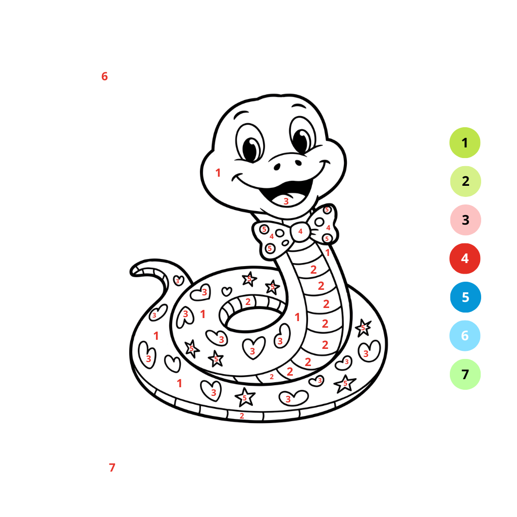 Disegno da colorare con i numeri serpente