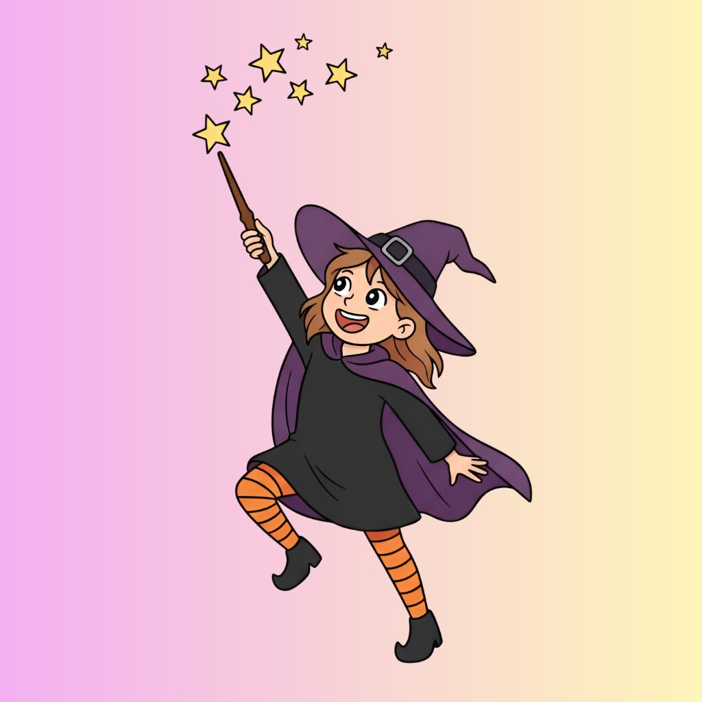 Disegno da colorare con i numeri strega