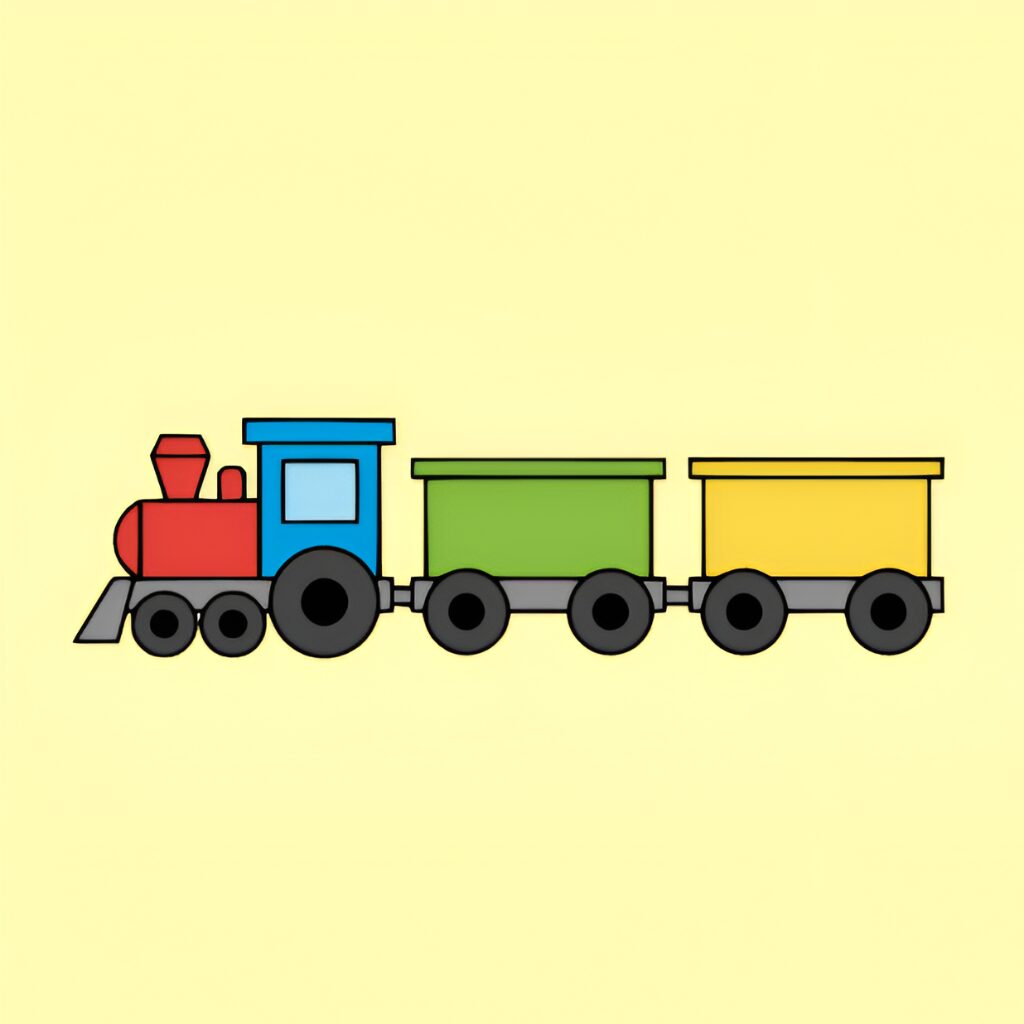 Coloriage avec numéros de train