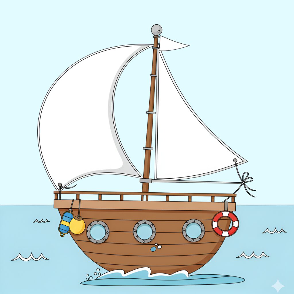 Disegno da colorare con numeri barca