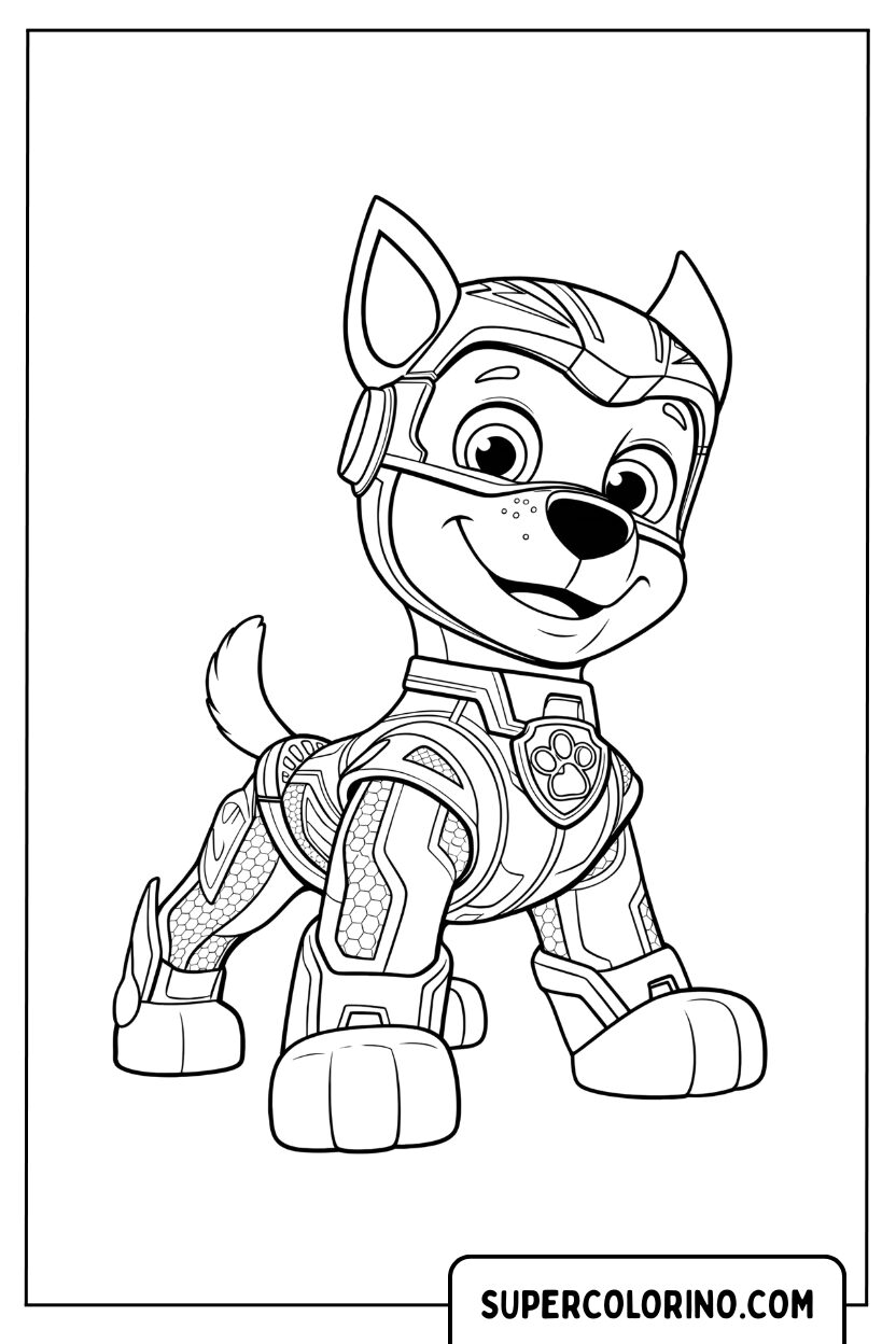 Coloriage Chase en super chiot pour Colorier