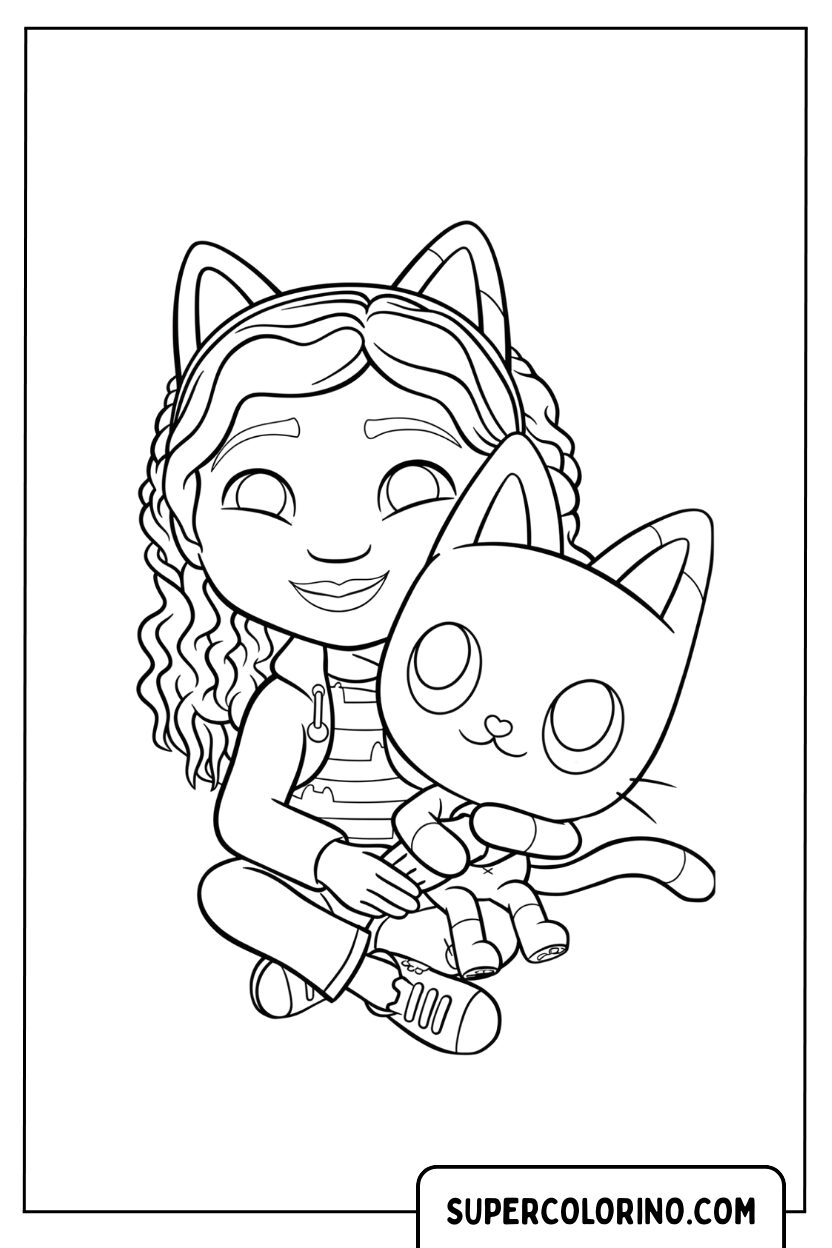 Disegno di Gabby e Pandy Paws da colorare
