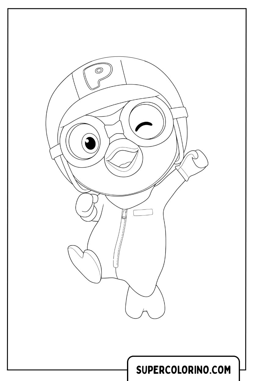 Coloriage Pororo le petit pingouin