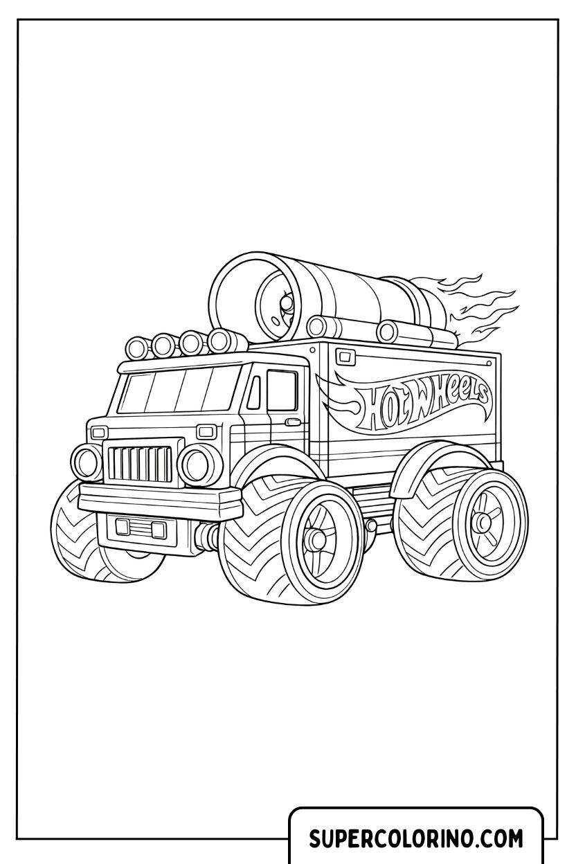 Ausmalbild: Hot Wheels Monster Truck