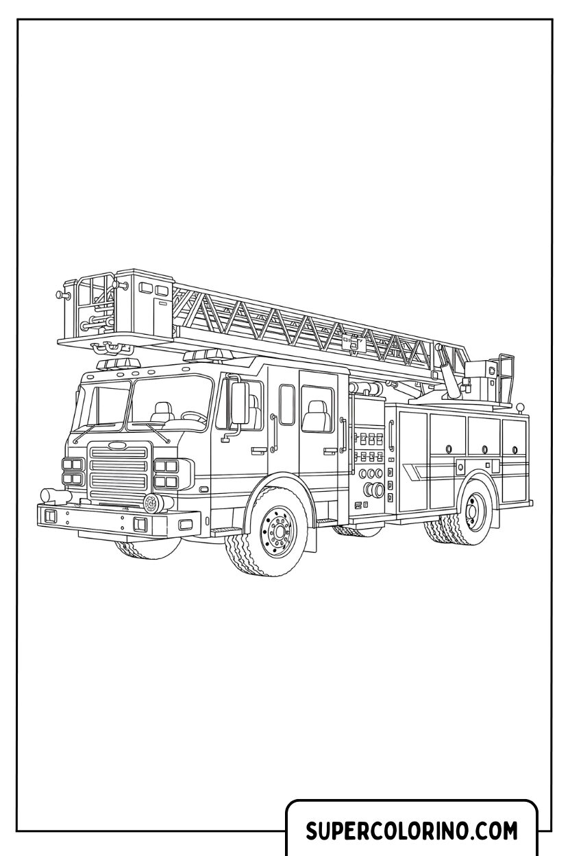 Disegno di un camion dei pompieri da colorare