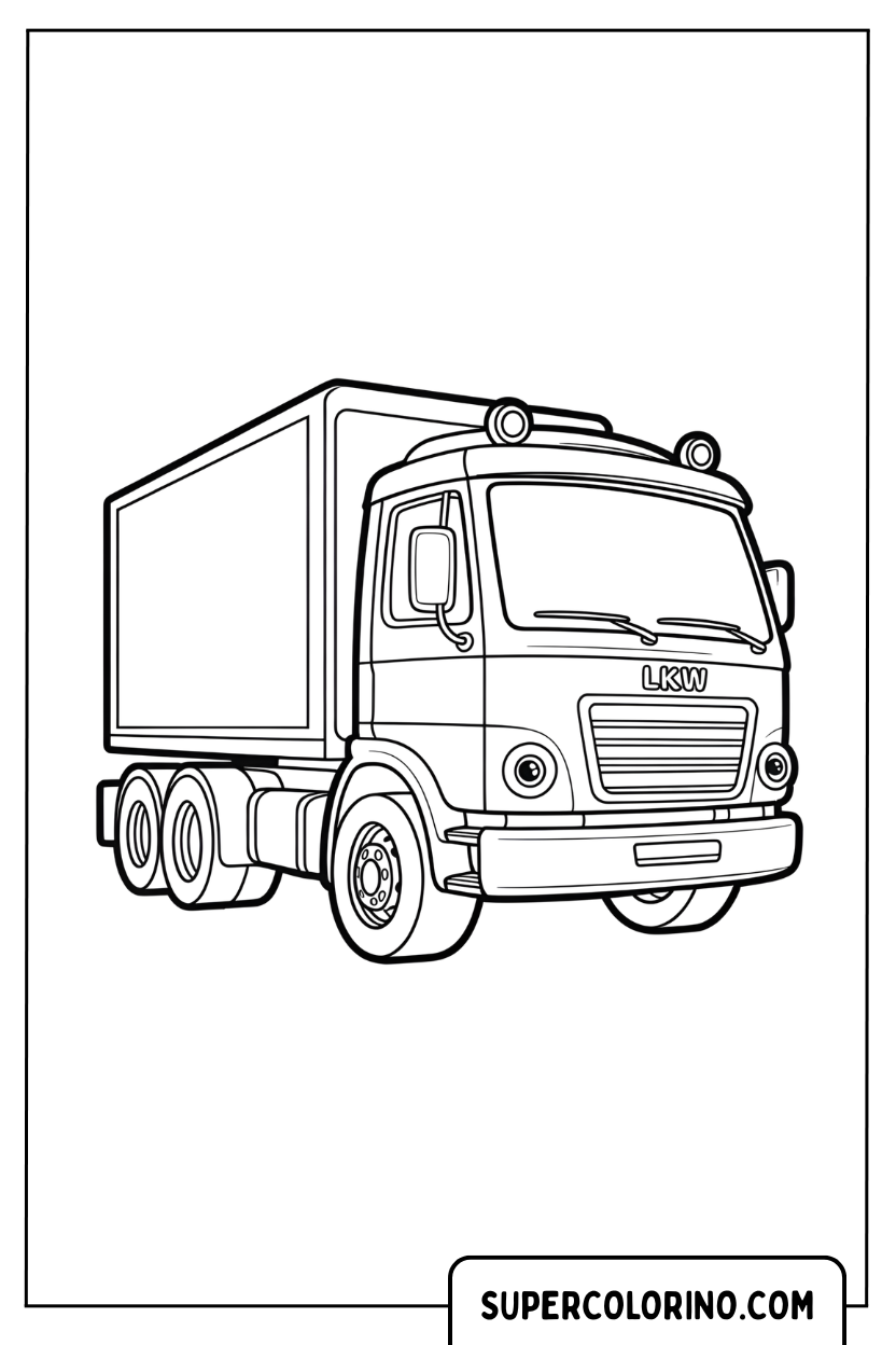 Disegno di un camion telonato da colorare