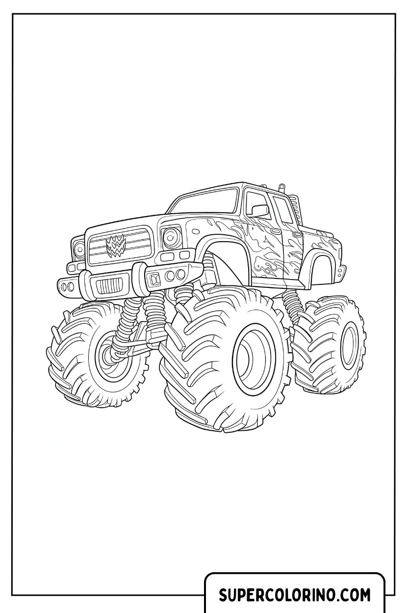 Malvorlage eines majestätischen Monstertrucks