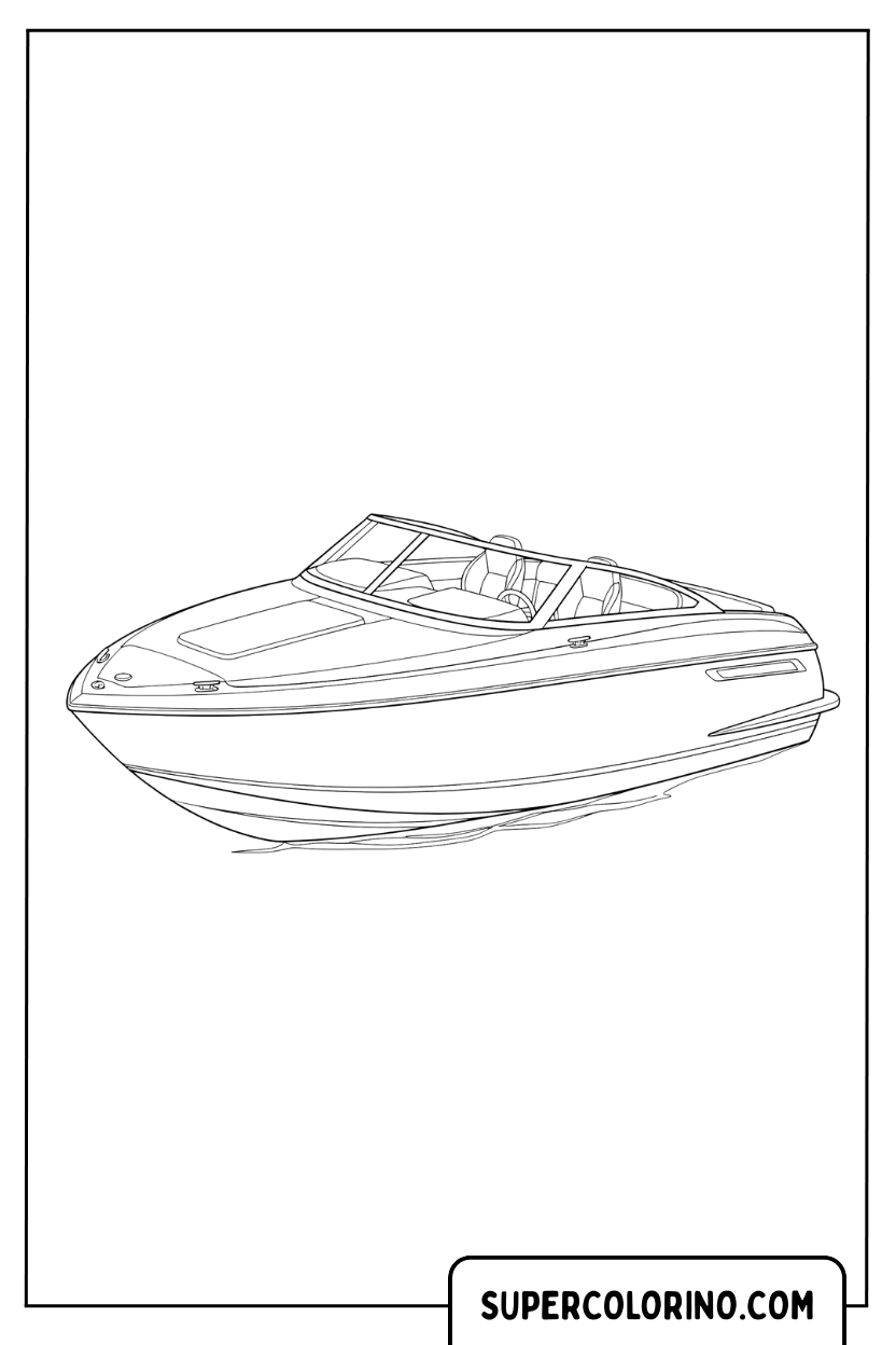 Disegno di un moderno motoscafo da colorare