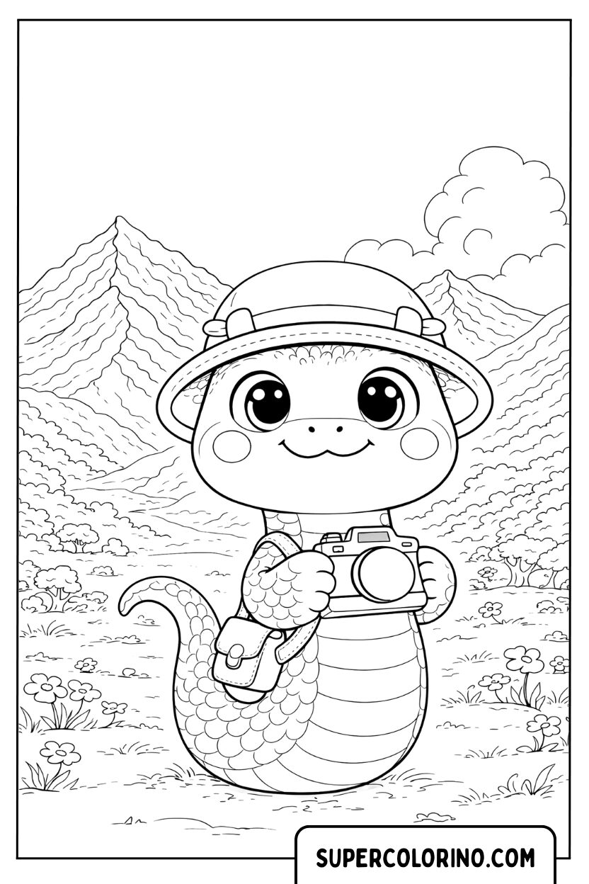 Disegno di un serpente esploratore da colorare