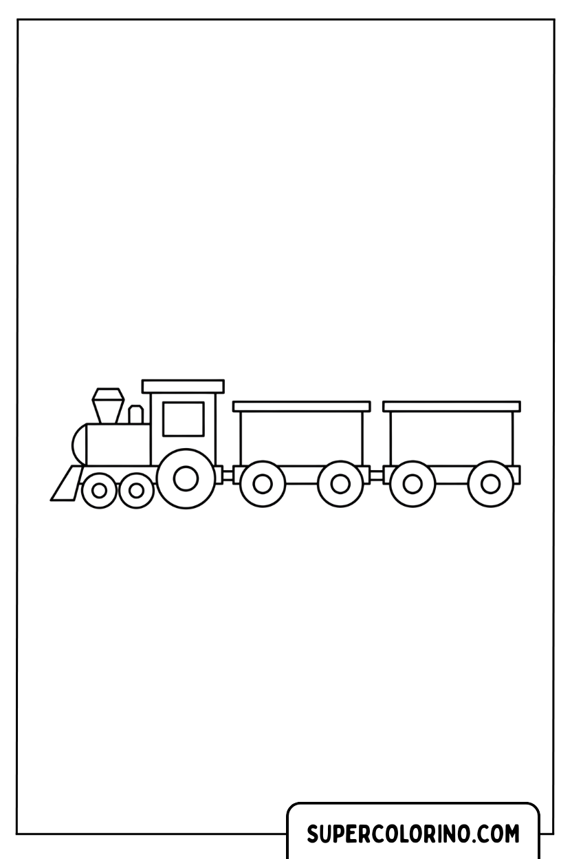 Coloriage d'un train jouet avec des wagons