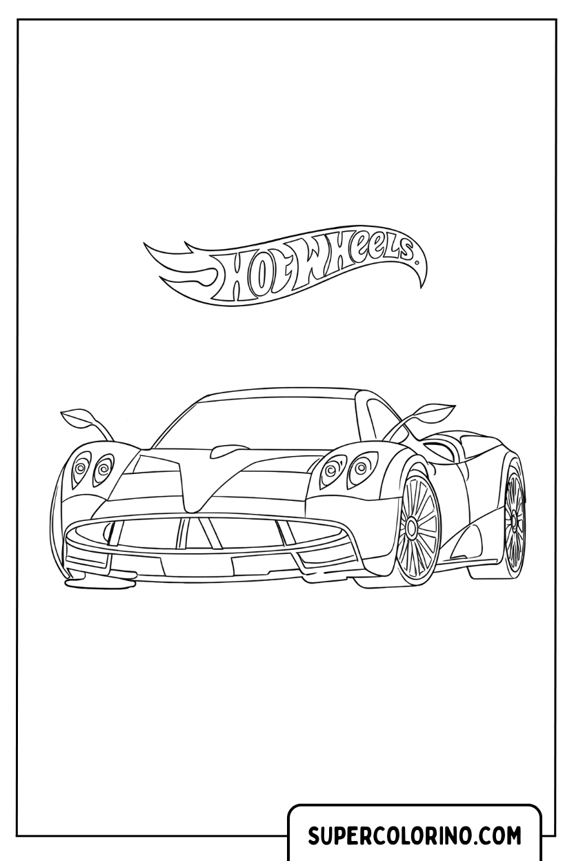 Malvorlage eines Pagani Hot Wheels Sportwagens