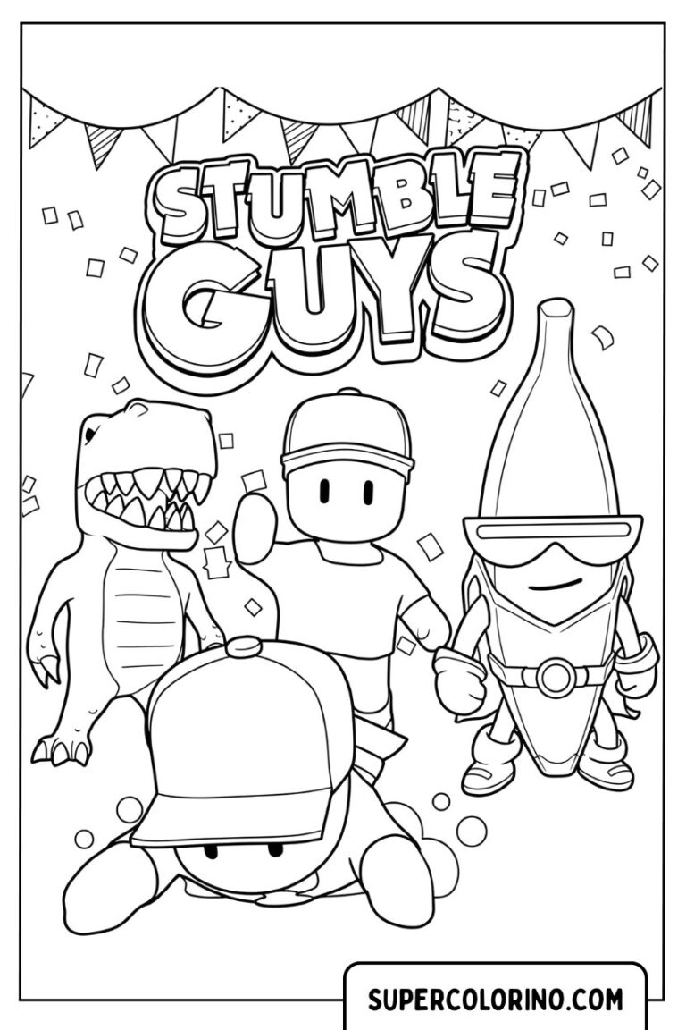 14 Stumble Guys da colorare gratuiti da scaricare