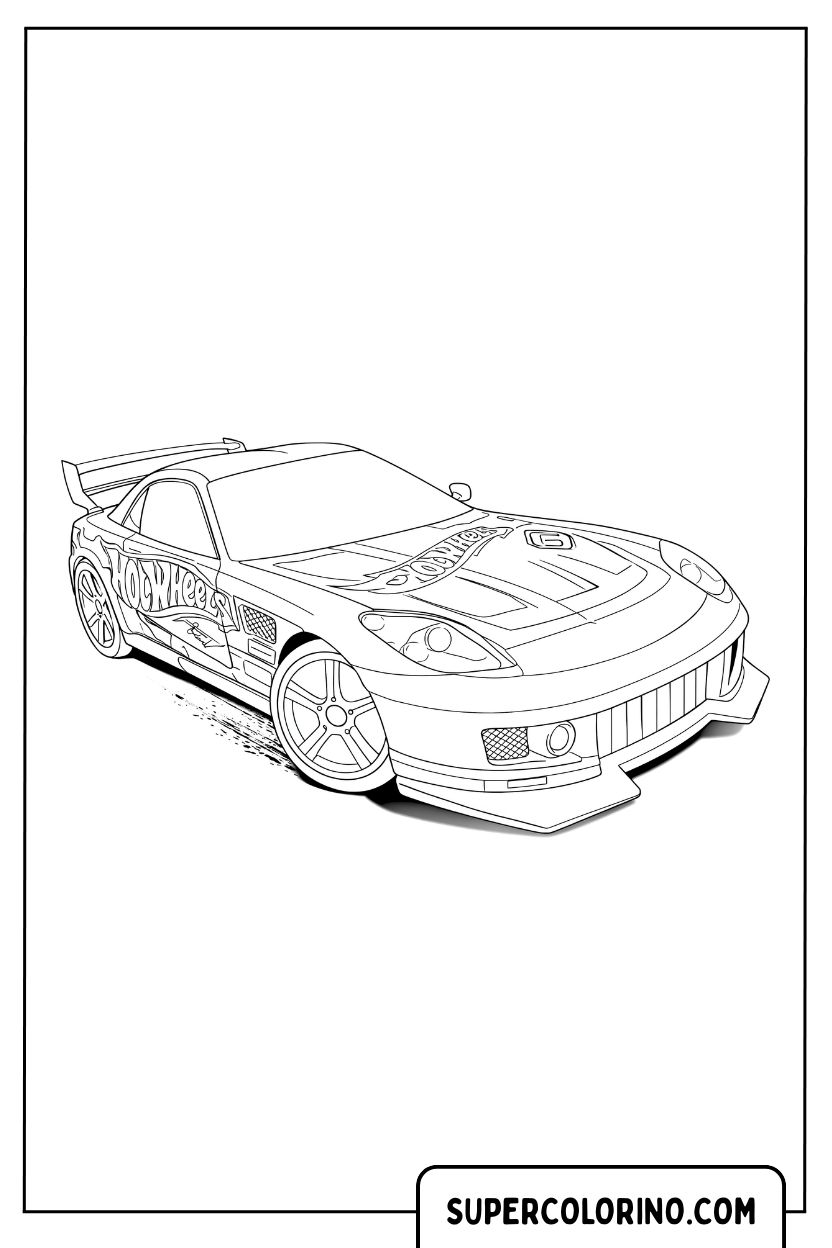 Ausmalbilder Hot Wheels Flammensportwagen
