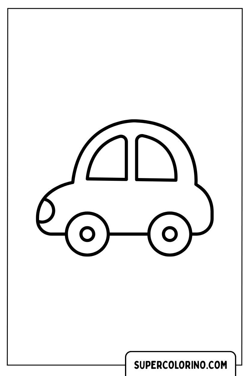Malvorlage eines stilisierten Spielzeugautos für Kinder