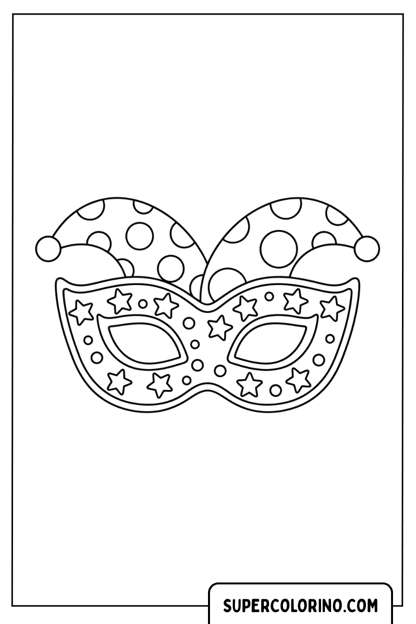 Ausmalbild: Sternennarrmaske