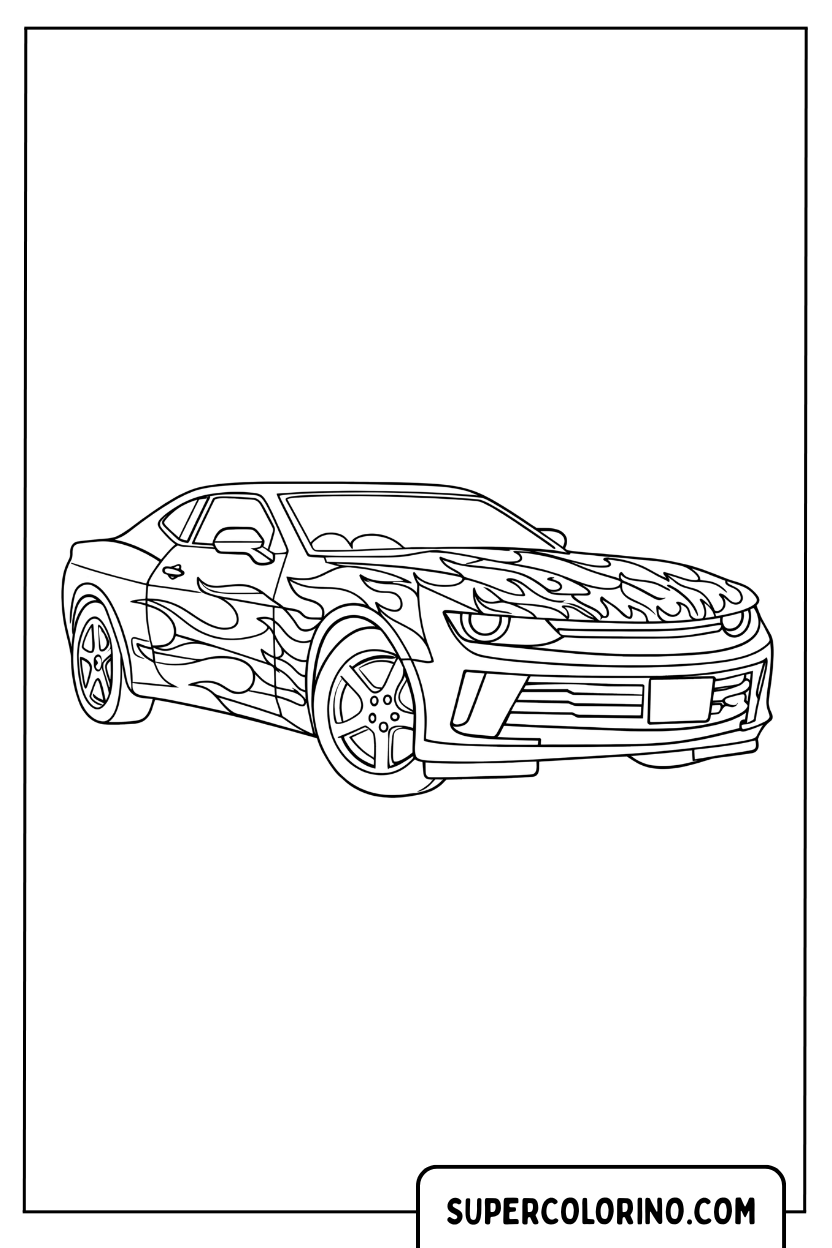 Disegno di una moderna auto sportiva Hot Wheels da colorare