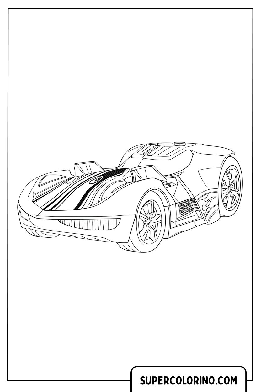 Malvorlage eines modernen Hot-Wheels-Supersportwagens
