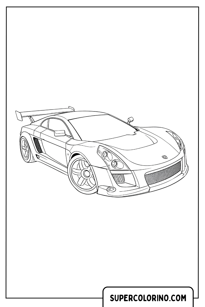 Malvorlage eines GT Hot Wheels Rennwagens