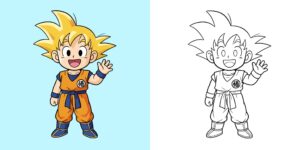 Goku da colorare ft